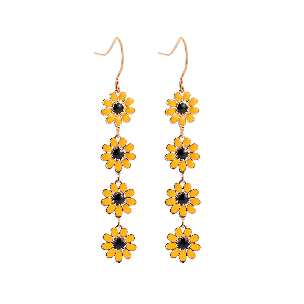 Pendientes de aleación de color de flores pequeñas al por mayor Daisy